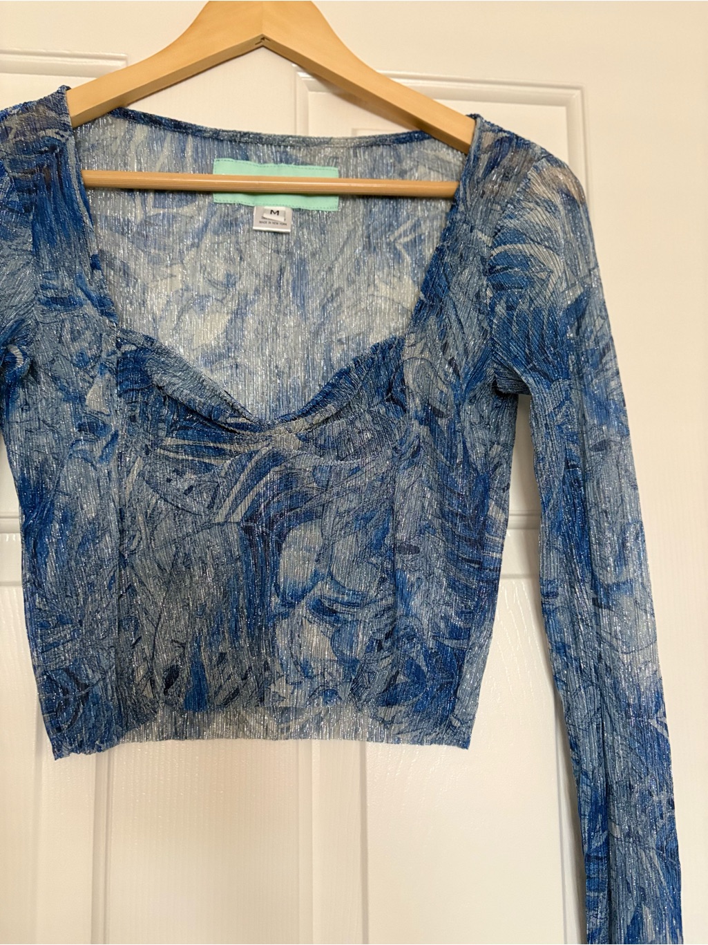 Mia Vesper Blue Cascade Top Skirt Setnwt Sz M — image 7 of 8